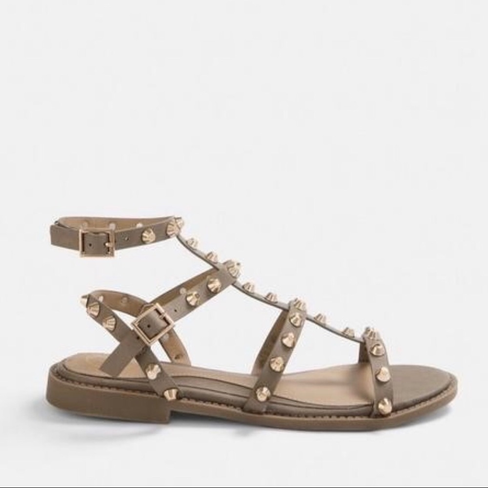 Missguided Brown Studded Gladiator Sandals